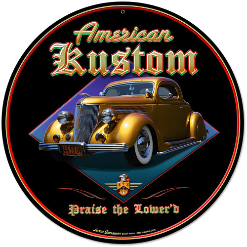 American Kustom Metal Sign - 14" Round