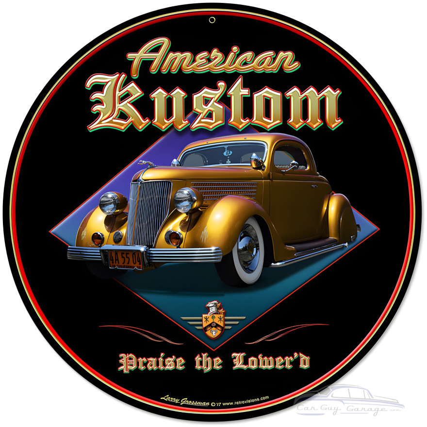 American Kustom Metal Sign - 14" Round