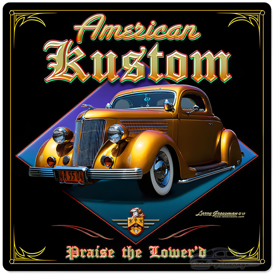 American Kustom Metal Sign - 24" x 24"