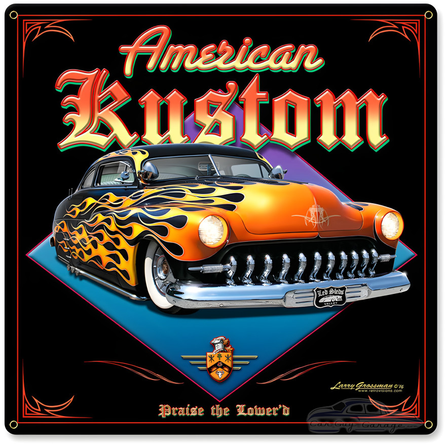 American Kustom Metal Sign - 24" x 24"