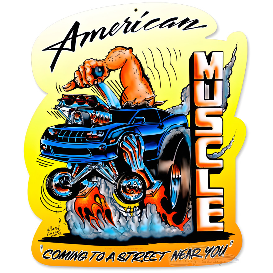 American Muscle Metal Sign - 15" x 18"