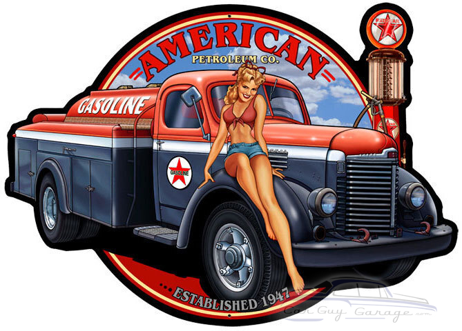 Krissie's Auto Body Pin-Up  Metal Sign