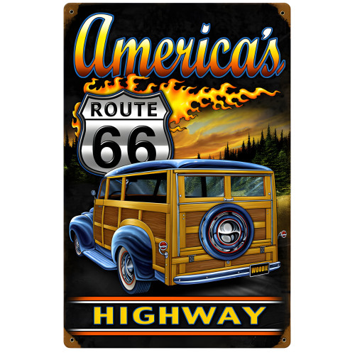 American Woodie Sign - 12" x 18"