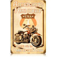 Americas Highway Metal Sign - 12" x 18"