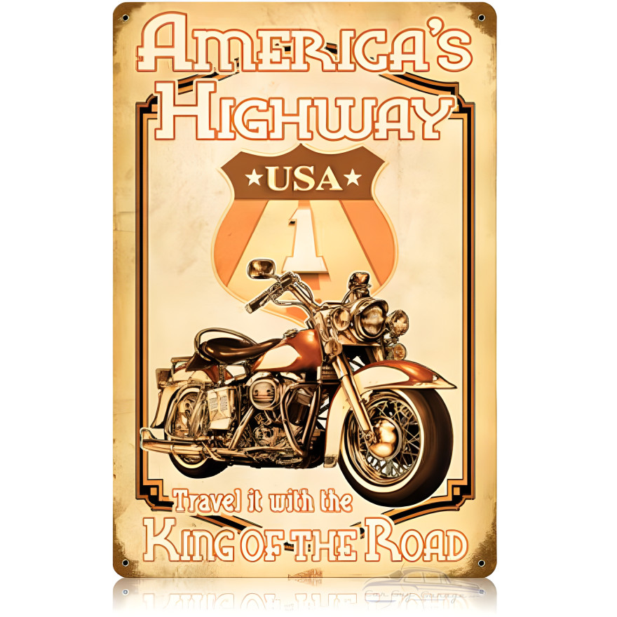 Americas Highway Metal Sign - 12" x 18"
