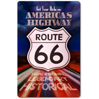 America's Highway Metal Sign - 12" x 18"