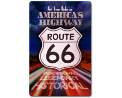 America's Highway Metal Sign - 12" x 18"
