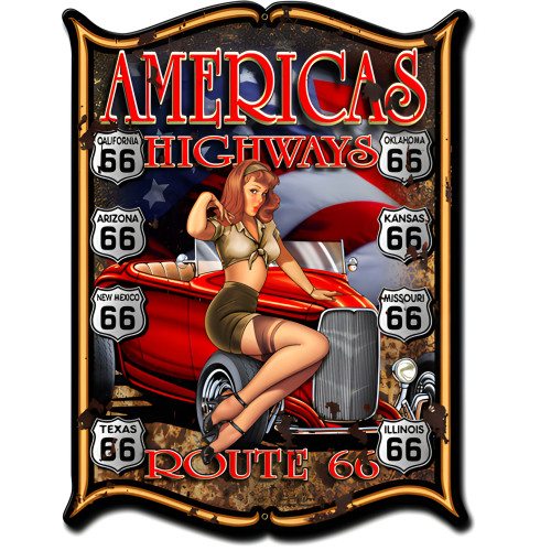 America's Highways Metal Sign - 14" x 19"