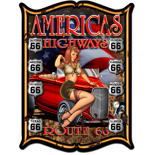 America's Highways Metal Sign - 24" x 33"
