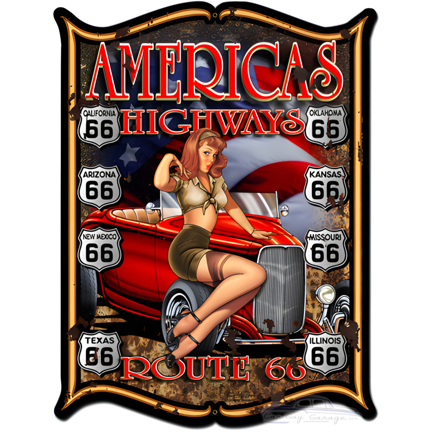 America's Highways Metal Sign - 24" x 33"