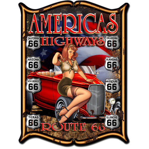 America's Highways Metal Sign - 18" x 24"