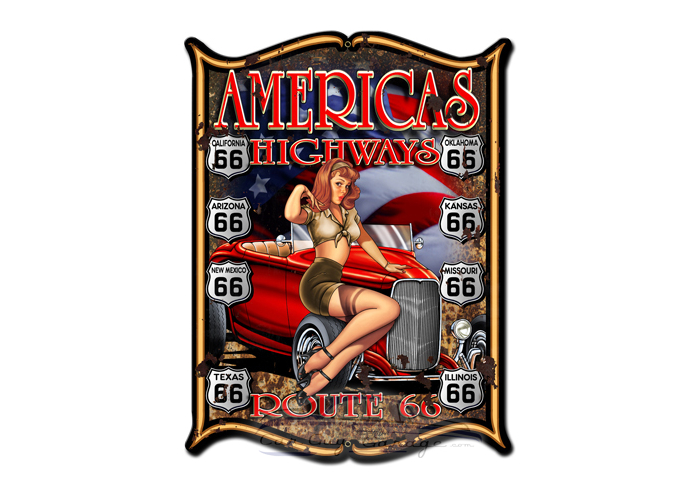 America's Highways Metal Sign - 18" x 24"