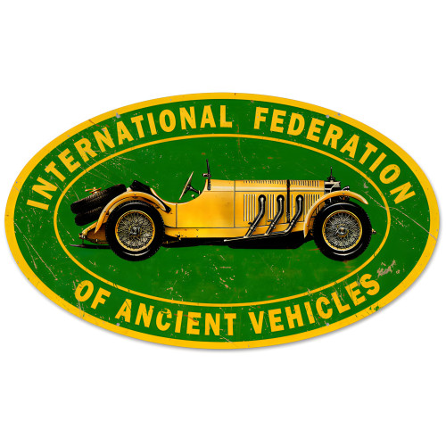 Ancient Vehicle Metal Sign - 24" x 14"