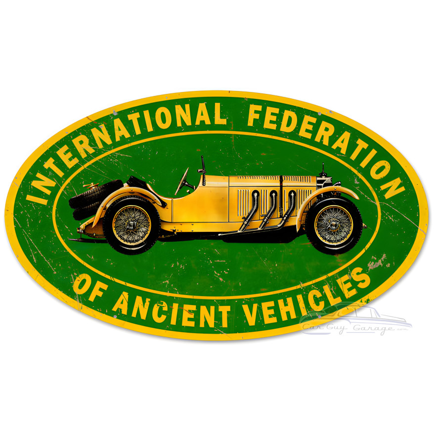 Ancient Vehicle Metal Sign - 24" x 14"