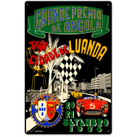 Angola Grand Prix Metal Sign - 12" x 18"
