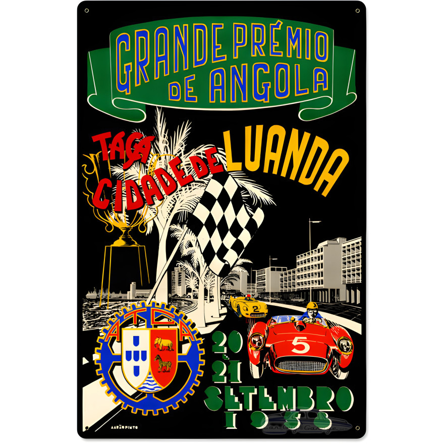 Angola Grand Prix Metal Sign - 24" x 16"