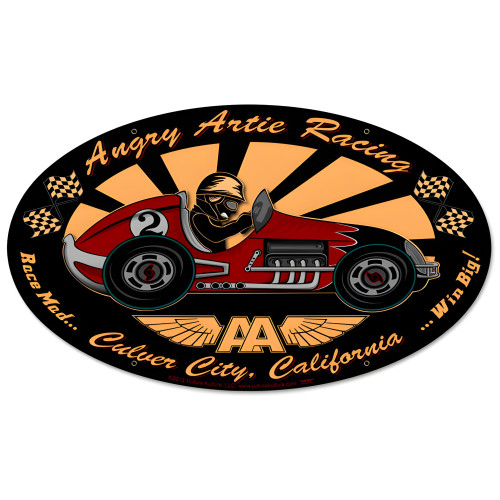 Angry Artie Metal Sign - 24" x 12"