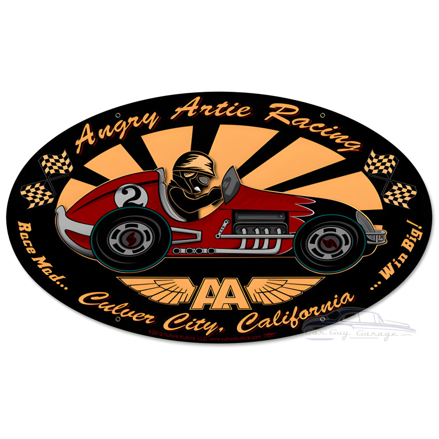 Angry Artie Metal Sign - 24" x 12"