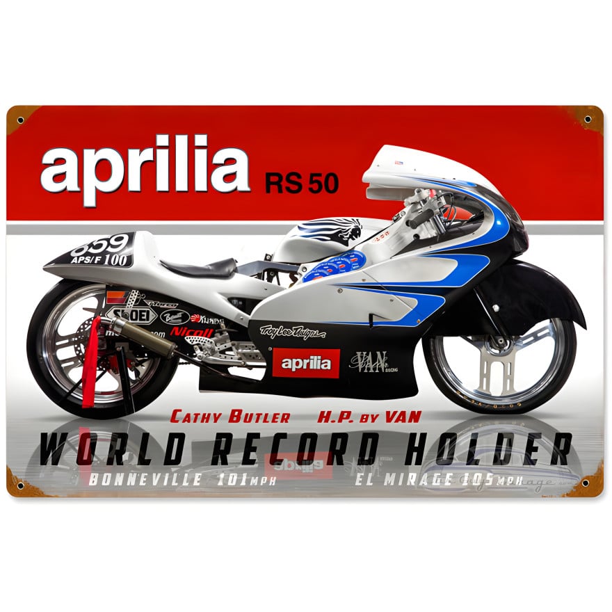 Aprilia World Record Sign - 18" x 12"