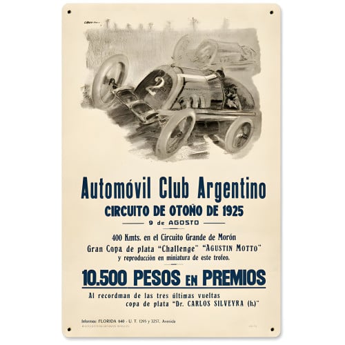 Argentina Grand Prix Metal Sign - 12" x 18"