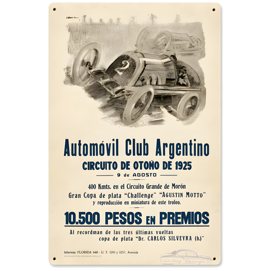 Argentina Grand Prix Metal Sign - 12" x 18"