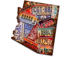 Arizona License Plates Metal Sign - 11" x 12"