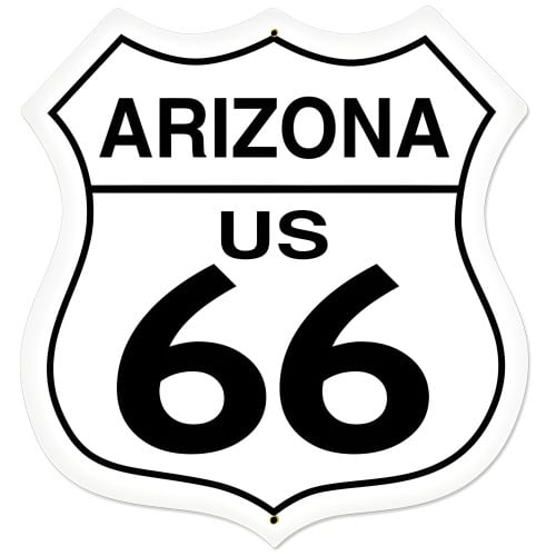 Arizona Route 66 Metal Sign - 28" x 28" Custom Shape