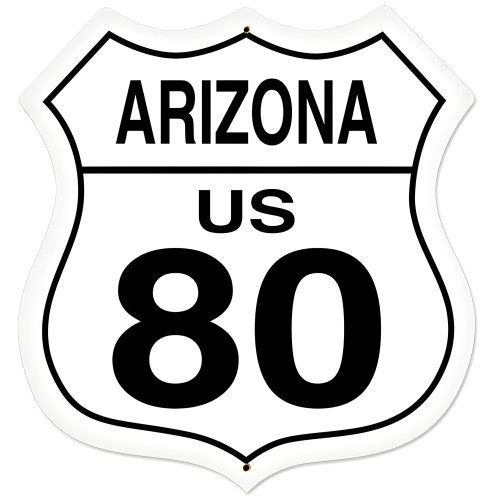 Arizona Route 80 Metal Sign - 28" x 28" Custom Shape