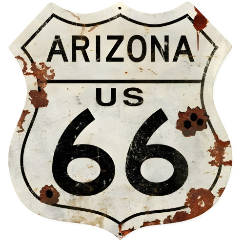 Arizona US 66 Metal Sign - 28" x 28" Custom Shape