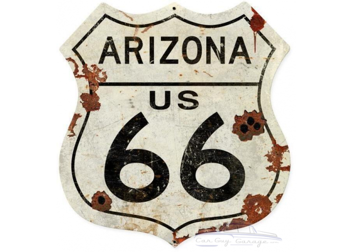 Arizona US 66 Metal Sign - 28" x 28" Custom Shape
