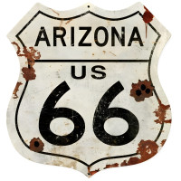 Arizona US 66 Shield Metal Sign - 15" x 15"
