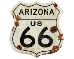 Arizona US 66 Shield Metal Sign - 15" x 15"