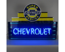 39" wide Marquee Chevrolet Neon Sign in Metal Can
