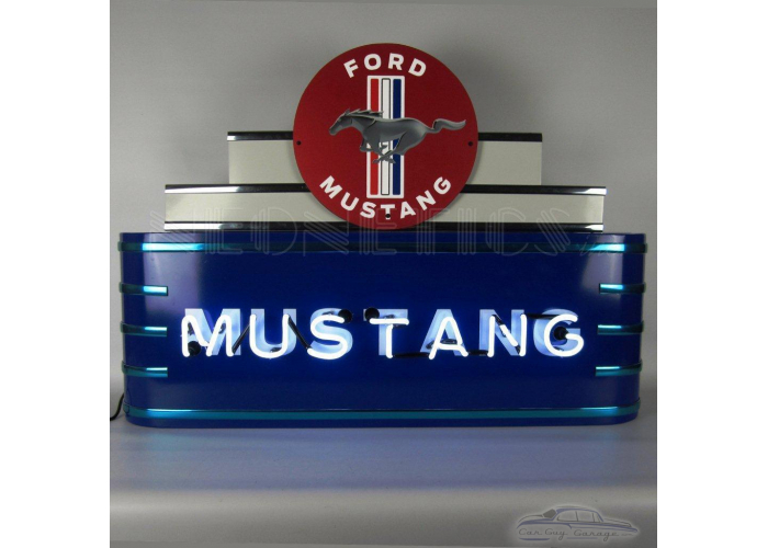 39" wide Marquee Mustang Neon Sign in Metal Can