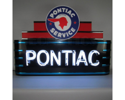 39" wide Marquee Pontiac Neon Sign in Metal Can