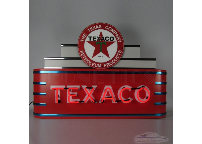 39" wide Marquee Texaco Neon Sign in Metal Can
