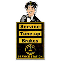 Attendant Polly Service Station Grunge Metal Sign - 22" x 10"