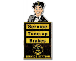 Attendant Polly Service Station Grunge Metal Sign - 22" x 10"