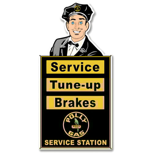 Attendant Polly Service Station Metal Sign - 22" x 10"