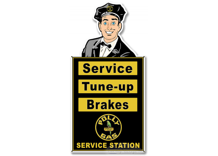 Attendant Polly Service Station Metal Sign - 22" x 10"