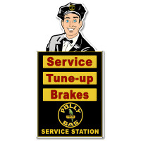 Attendant Polly Service Station Metal Sign - 30" x 14"