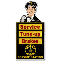 Attendant Polly Service Station Metal Sign - 30" x 14"