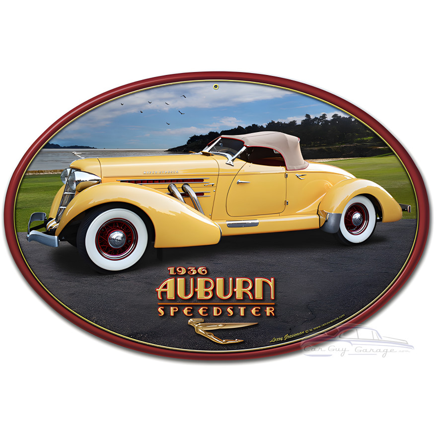 1936 Auburn Speedster Metal Sign - 18" x 12"