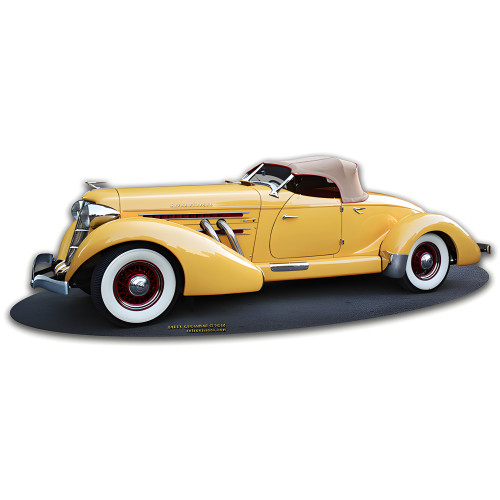 1936 Auburn Speedster Metal Sign - 16" x 6"