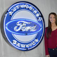 Ford Authorized Service Neon Sign - 36" Round