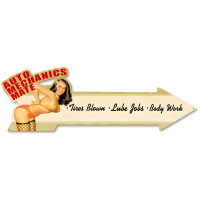 Auto Mechanics Mate Arrow Grunge Metal Sign - 26" x 8"