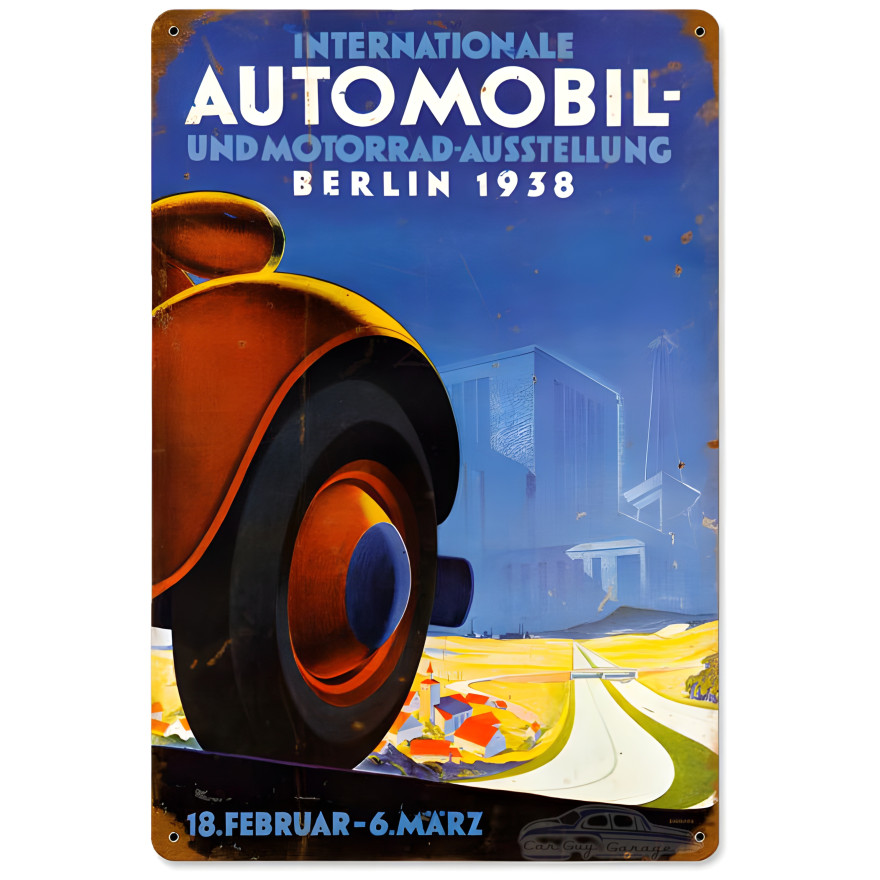 Automobile Berlin Metal Sign - 12" x 18"