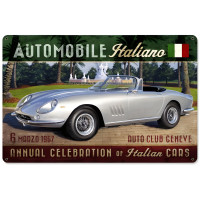 Automobile Italiano Metal Sign - 18" x 12"
