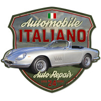 Automobile Italiano Metal Sign - 30" x 26"