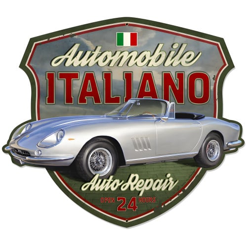Automobile Italiano Metal Sign - 30" x 26"